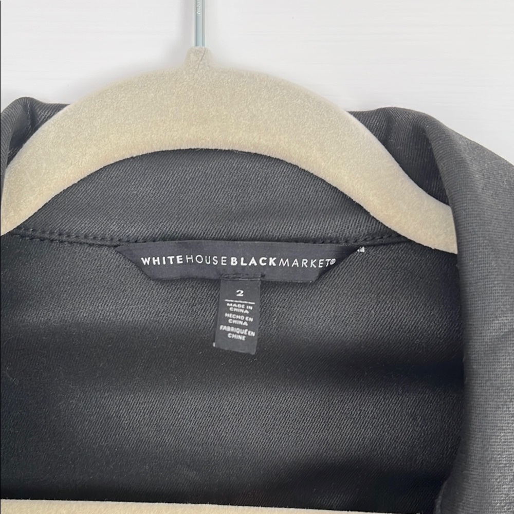 Women's Black Coated  Jacket, WHBM - Picture 3 of 7